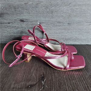 Dolce Vita Baylor Ankle Strap Kitten Heels Metallic Pink Size 6